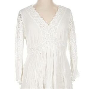 Torrid White Lace Boho Blouse